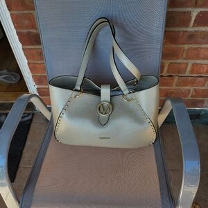 Mario Valentino Gold Leather Tote Bag